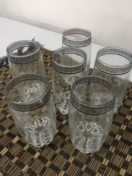 Gelas Sirup Motif 1 Set (Baru)