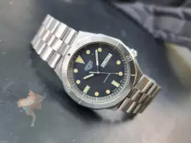 Ori 70s Heuer Diver quartz Black Matte Dial ghost bezel Patina Lumed