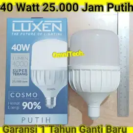 Bohlam Lampu LED Luxen 40 Watt Putih 40W Garansi 1 Tahun Super Terang