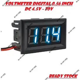 Voltmeter Digital Volt Meter 0.56inch Alat Ukur Tegangan Volt