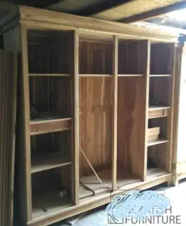 Almari lemari pakaian minimalis kayu jati