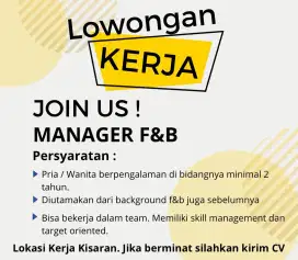 Manager outlet cafe food and beverage di kisaran