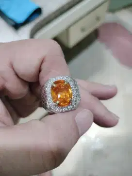 Cincin Orange Sapphire 5crt