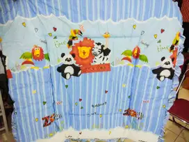 BedCover Bayi Motif Biru Zoo (BARU)