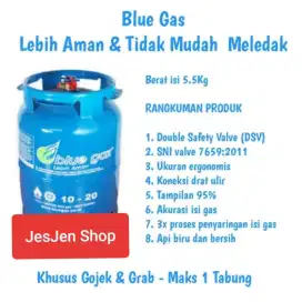 Tabung Blue Gaz / Blue Gas 5.5 kg (5,5 kg) + Isi + Tutup Segel