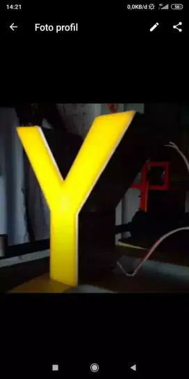 Neon box letter timbul acrylic stainless galvanis