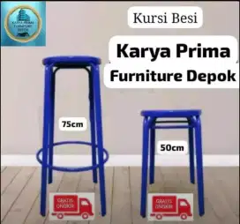Kursi Kerja besi ukuran 75cm kuat awet baru 225rb free ongkir COD