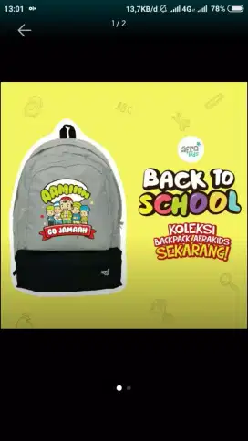 Tas sekolah anak merk Afrakids