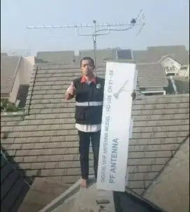 Pasang antena tv plus tiang dan kabel