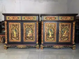 Dijual bufet TV Motif Dewi- Dewi full Kayu Jati