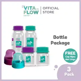 VITAFLOW 4pcs Storage Bottle Package 140ml-2pcs 60ml-2pcs Free Cap