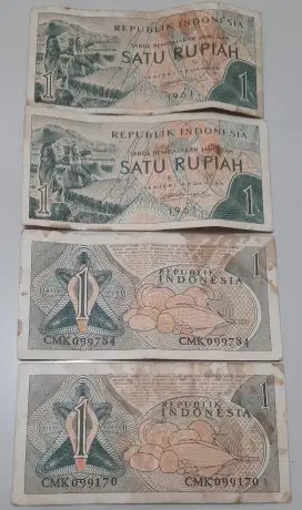 Uang kertas satu rupiah / 1 rupiah tahun 1961