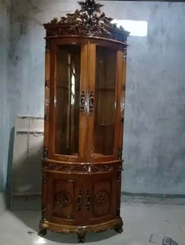 almari sudut mawar#corner cabinet#lemari sudut#almari pajangan