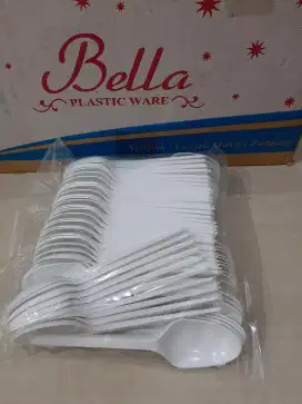 Sendok Makan Plastik Putih 100 pcs