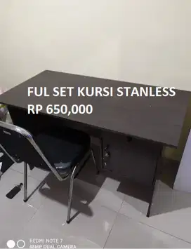 SET LENGKAP MEJA TULIS KANTOR DAN KURSI KANTOR BERBAGAI MODEL SIAP COD