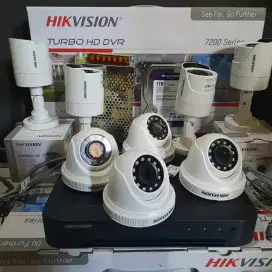 Paket lengkap 8 kamera cctv Hikvision 2 Mp Gratis pasang terima beres