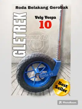 Geletrek roda kecil gerobak Velg Vespa ring 10