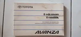 Buku petunjuk manual book mobil Toyota Avanza 2004