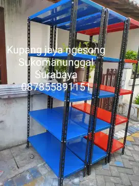Rak besi siku lubang serbaguna 5 susun