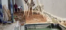 Pembuatan taman minimalis dan perawatan, bongkarn rumah dan bung puing