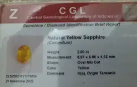 Yellow Sapphire 2,6 crt
