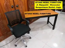 Set Paket Meja Kursi Hidrolik Kantor Komputer Kerja Belajar Tulis #KS