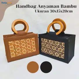 Handbag Anyaman Laba Bambu - Tas Anyaman Unik