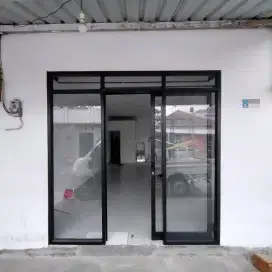 Kusen aluminium partisi pintu kaca jendela boven swing lipat geser