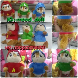 Boneka mainan anak karakter SiTupai cerdas Alvin and The Chipmunks SNI