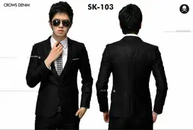 Jas Blazer Slimfit Black Peak Lapel Style – SK103