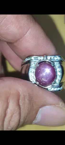 Sale !!! Natural Ruby(Star) Ring Perak tebal - est Africa