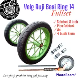 Roda Gerobak Ring 14 velg beton