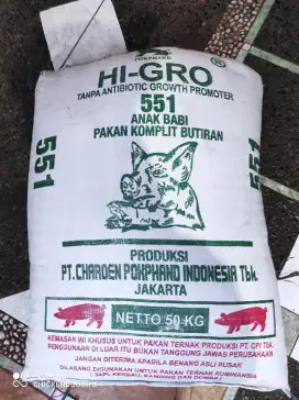 PAKAN BABI CHAROEN POKPHAND 551 PUR HI-PRO-VITE 50KG KOMPLIT PEDAGING