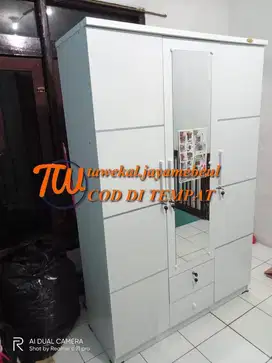 LEMARI PAKAIAN MINIMALIS PINTU 2 DAN PINTU 3 FUL KACA PANJANG