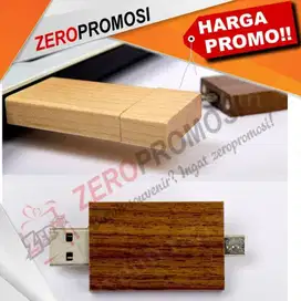 Souvenir Flashdisk Kayu OTGWD01 custom cetak logo