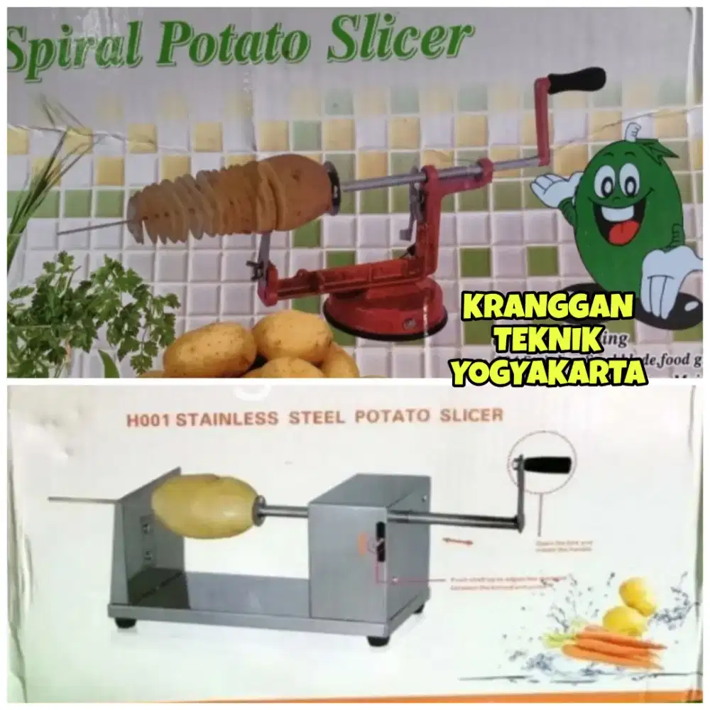 (KRANGGAN TEKNIK)alat ulir kentang manual spiral potato slicer