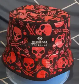 Insoleat Bucket Hat Black/Red Skull ORIGINAL