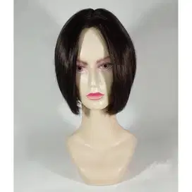 Wig Hair Human/Wig Rambut Sintetis Pendek Hitam Pirang