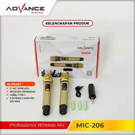 Baru merk ADVANCE mic wireles DOUBEL udh dapat batre cas