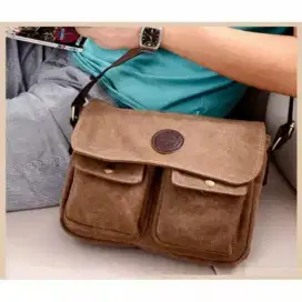 tas selempang bahan canvas