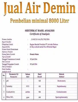 supplier water demineral menjual air demin