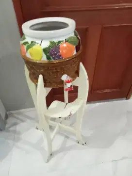 Dispenser Guci Keramik ,tempat air minum gallon + rak kayu