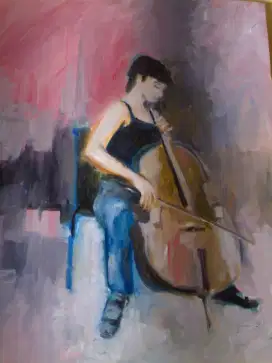 lukisan CELOIST oil on canvas 50x60.bingkai