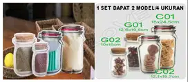 Mason Jar Zipper Plastic Bag Wood Paket Toples klip transparan snack