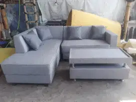 Sofa L sudut krembung bisa custom