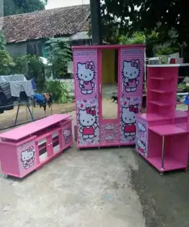 Paketan murah lemari 3 pintu,meja rias dan bufet tv