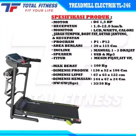TREADMILL ELEKTRIK TF 246 TIGA FUNGSI