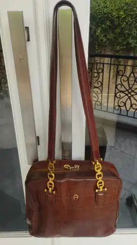Tas wanita Aigner authentic original kulit croco