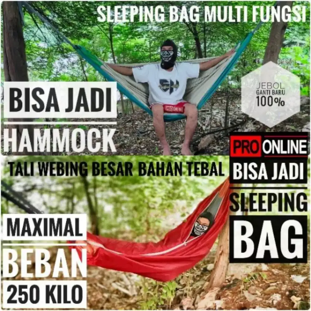 Sleeping bag Hammock 2 in 1 - sleepmock - tempat tidur gantung -
