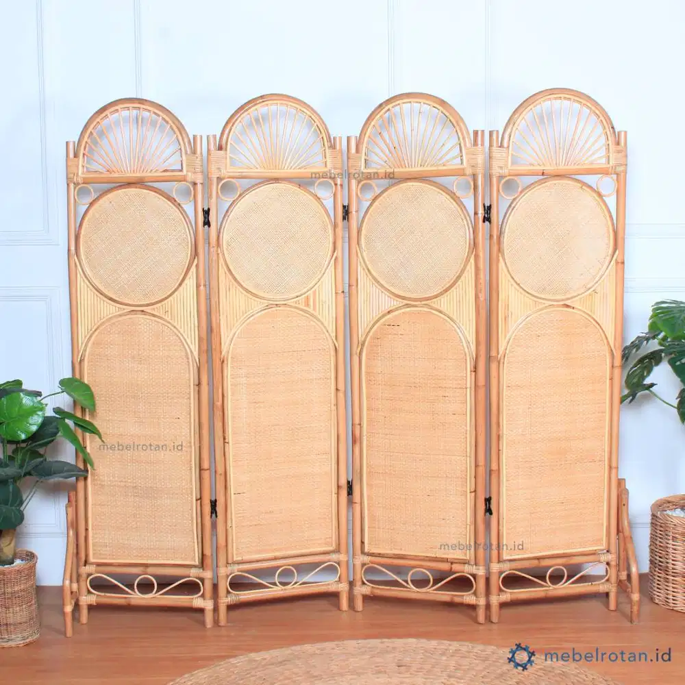 Sketsel / penyekat kayu rotan asli/alami